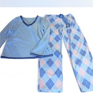Women's soft and cozy  Blue and Pink Argyle Pajamagram pajamas